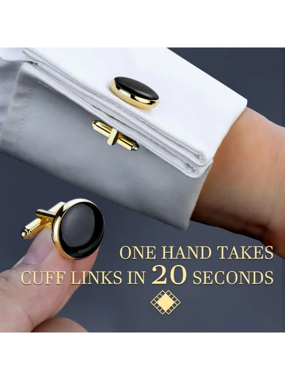 Elegant Men's Cufflinks & Tuxedo Studs Set with Gift Box - Perfect for Weddings
